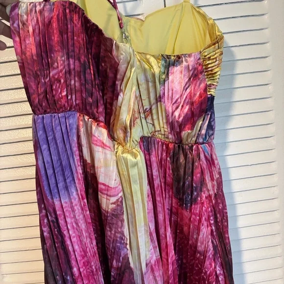 Elegant Pink and Yellow Floral Maxi Dress - Picture 10 of 16